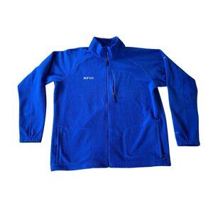 Columbia Blue Full-Zip Fleece Jacket Zippered Pockets Large